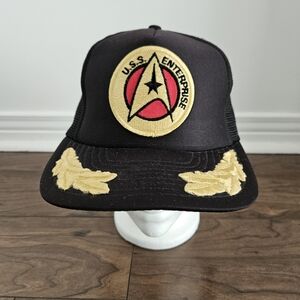 Vintage Star Trek U.S.S. Enterprise Snapback Hat Embroidered 90s